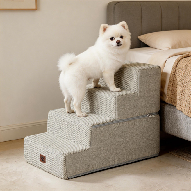 EHEYCIGA 직각형 강아지 계단 논슬립 소형견 중형견용 애견계단, 1개, 연회색