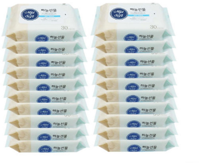 하늘선물 미니 물티슈, 20개, 30매