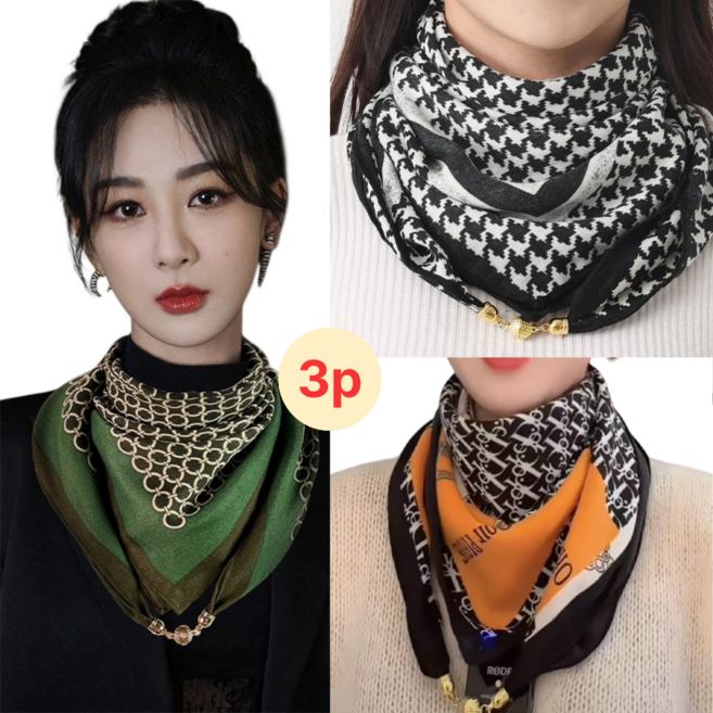 에스지 여성 쁘띠 자석 스카프 3p