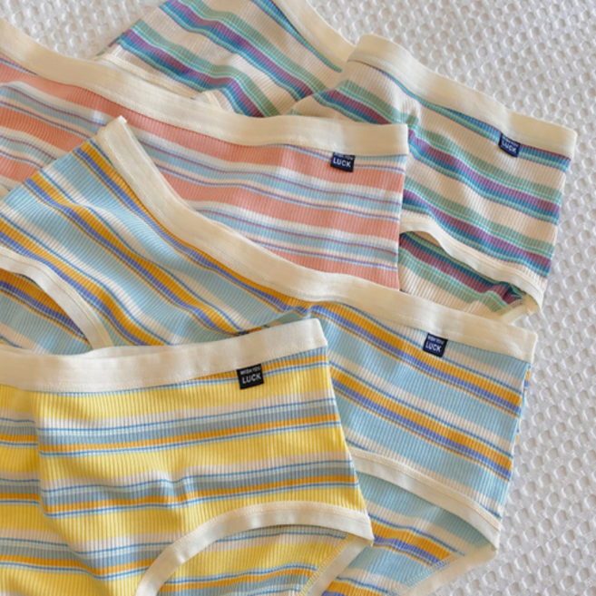 프레시너 레트로 스트라이프 골지 팬티 여성팬티 편안한 속옷