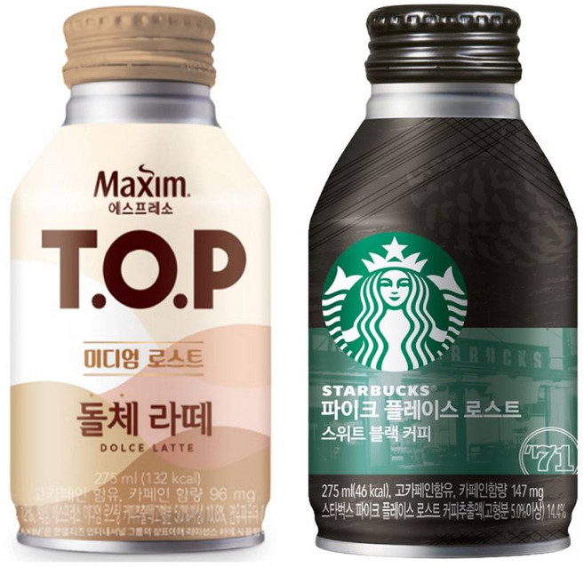 티오피 돌체 라떼 275mlx12캔+스타벅스 파이크플레이스 스위트 275mlx12캔, 1개, 275ml