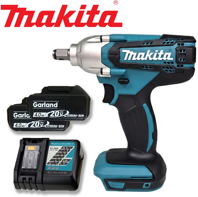 마끼다 18V 전동 무선 충전 임팩트 렌치 DTW190 갈랜드 배터리 충전기 세트, 1세트, 본품 + 배터리2개이상