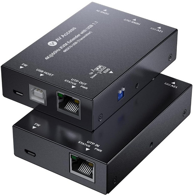 위즈플랫 공식수입원++ AV Access 4KEX70-USB 4K HDMI 리피터 USB KVM EXTENDER 송수신 거리연장기 70M, 1개