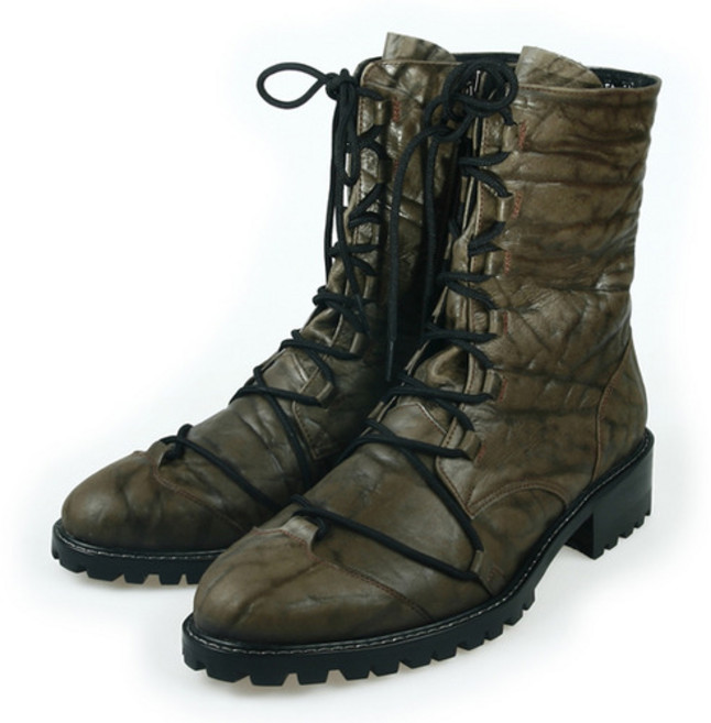 JY-HJ 47-96 코끼리피 빈티지 카키 남성앵글부츠 수제화부츠 키높이부츠 해피슈즈