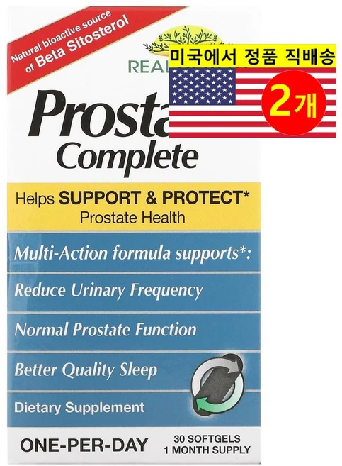 Real Health 리얼 헬스 남성용 프로스테이트 컴플리트 Prostate Complete, 30정, 2개 - 쿠팡