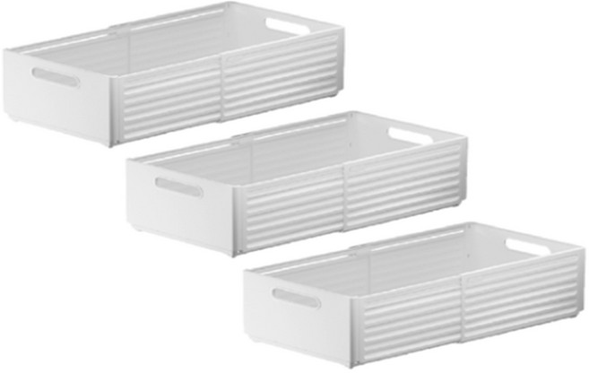 마코제이 내맘대로 길이조절 정리함 중형, 화이트, 3개