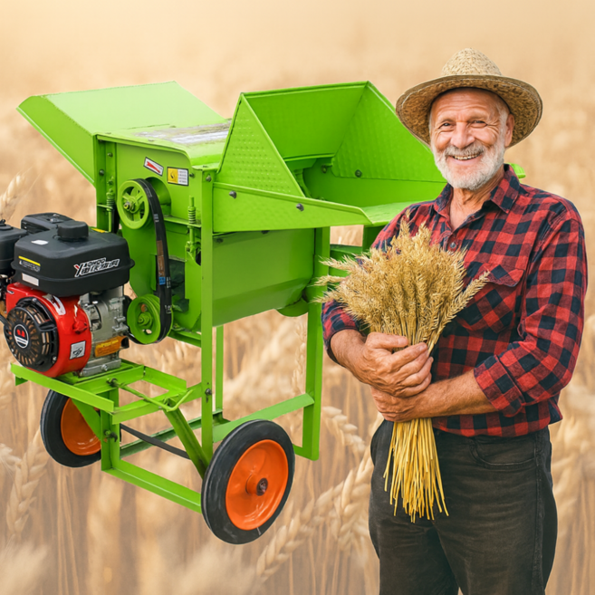 한들농업 성능좋은 고출력 곡물 탈곡기 콩 선별기 들깨 쌀 옥수수 작물 분리기 이동식 농기계 밀 끼 참깨 터는기계 타작기, 1개