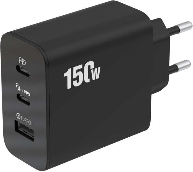 150W 초고속멀티충전기3포트 USB+2PD type-c, 1개, 블랙