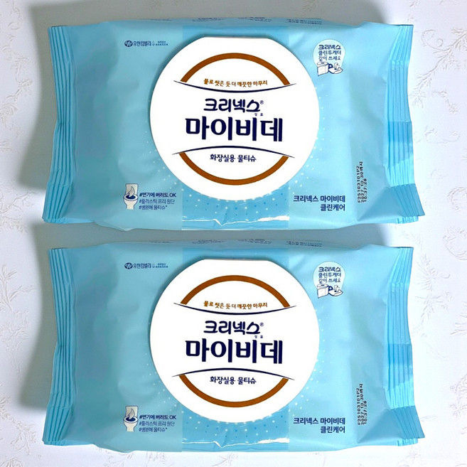마이비데 화장실용 물티슈 캡형, 60매, 2개