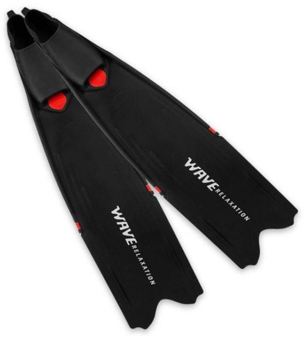 유리섬유 롱핀 오리발 프리다이빙 긴 카본 엣지 핀, 블랙색 레드색