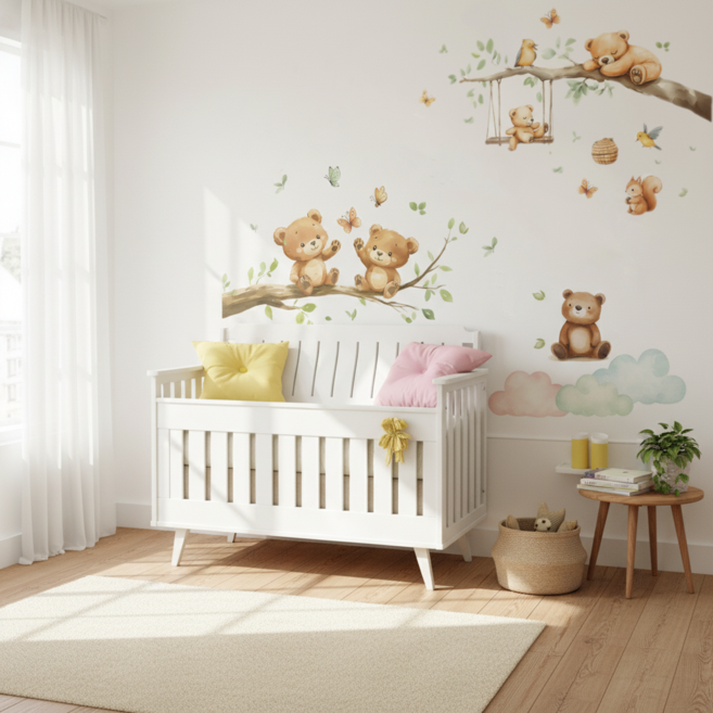 카무무 벽테코 스티커 아이방 포인트 꾸미기, 곰 6