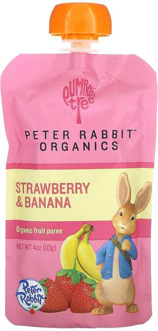 Pumpkin Tree Organics 피터 래빗 오가닉스 유기농 과일 퓨레 딸기 및 바나나 113g(4oz) Organics (펌킨트리 오가닉스), Pumpkin Tree Organics, 피터 래빗 오, 1