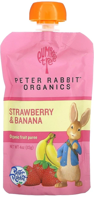 펌킨 호박나무 피터 래빗 과일 후루츠 퓨레 슈퍼 귀리 씨앗 바나나 딸기 스트로베리 4온스 113g Pumpkin Tree Organics Peter Rabbit Organic - 쿠팡