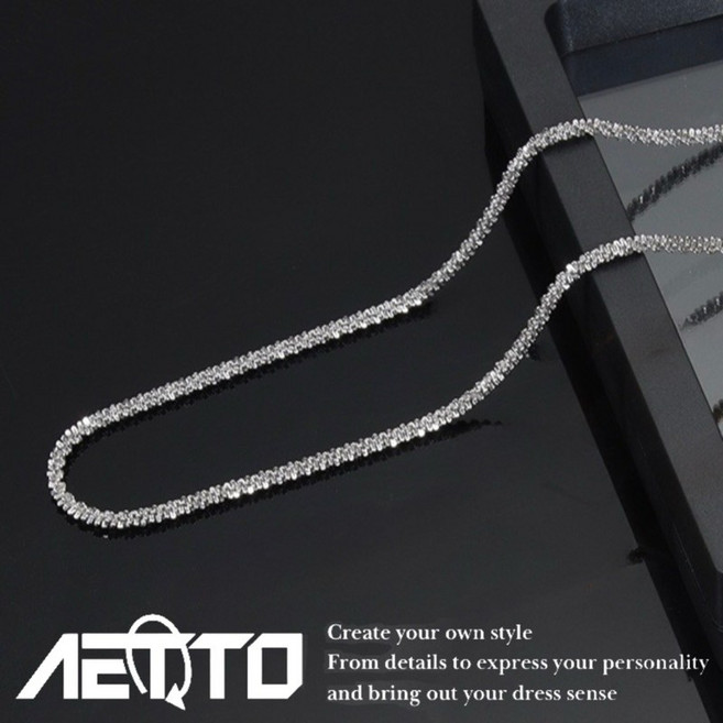 AETTO 波光粼粼項鍊 閃沙素鍊 高級感 璀璨 細鍊 簡約百搭 純銀項鍊