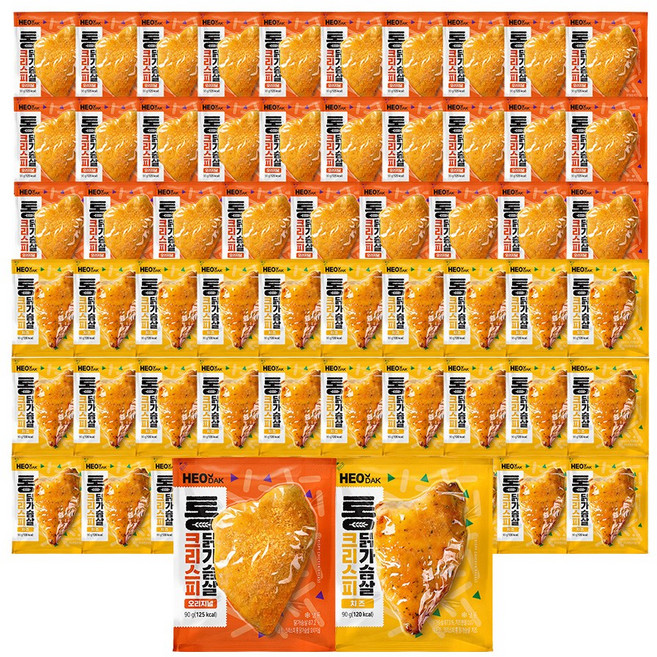허닭 크리스피 통 닭가슴살 2종 혼합, 30개, 90g