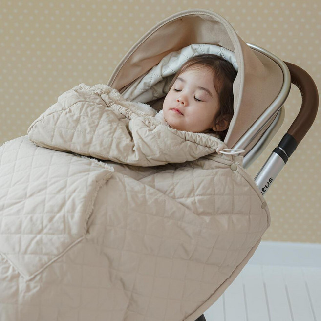 원라인 패딩 아기띠워머 아기망토 바람막이, 브라운