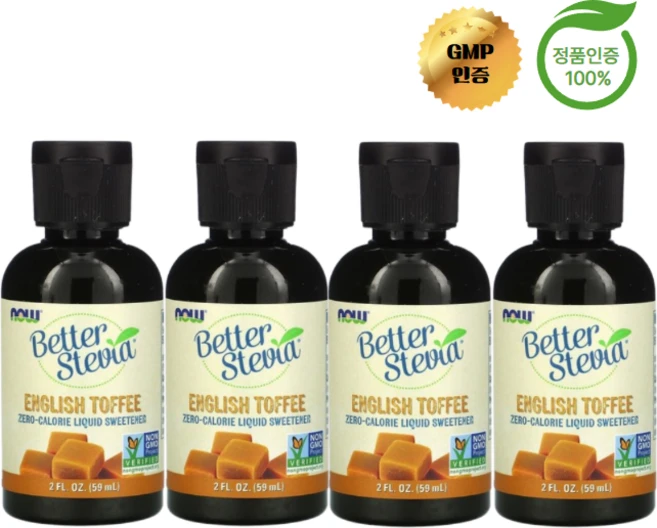 나우 푸드 스테비아 제로 칼로리 액상 감미료 잉글리시 토피 59ml, 4개 - 쿠팡