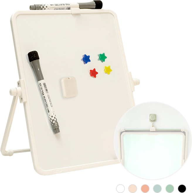 하루아즈 양면 미니 화이트보드 탁상용 벽걸이용 미니칠판 자석 메모보드, 화이트