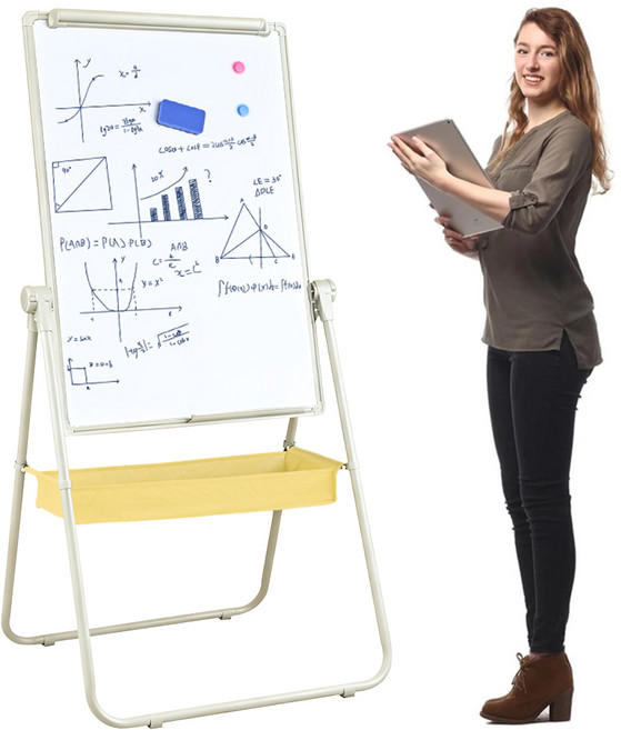 BONJOUR 접이식화이트보드 붙이는화이트보드 붙이는자석화이트보드 회전할 수 있으며 양면이 모두 화이트보드이다