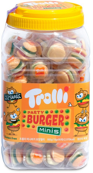 트롤리 미니버거 모양젤리, 10g, 180개