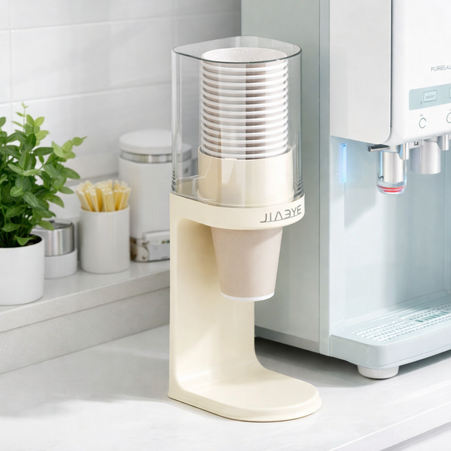 젠토 카페인척 종이컵 디스펜서 스탠드형 주방 카페 탕비실, 1개, 아이보리