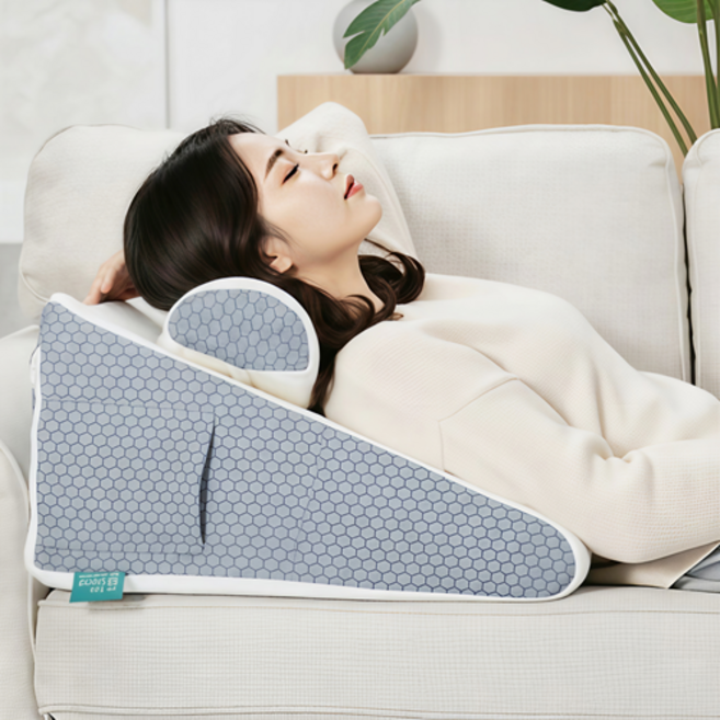 텍스스테드 역류성 방지 다기능 경추 침대등받이 다용도 베개세트, 다크그레이