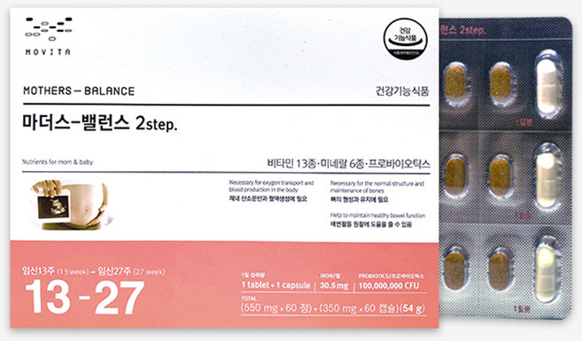 모비타 마더스 밸런스2 임산부 영양제 2개월분 (정품), 1개, 60정