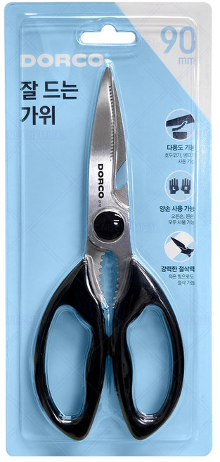도루코 잘드는 가위 잘쿡 시리즈 다용도 주방용 식당용, 1개, 블랙