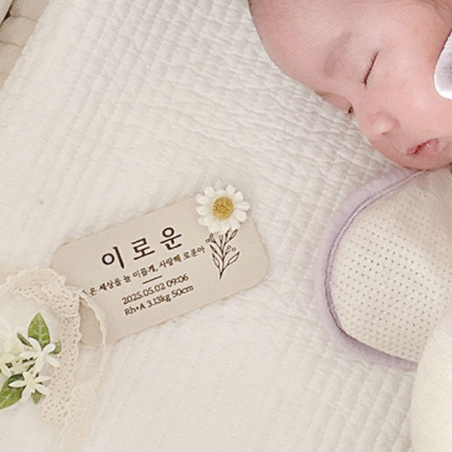 더나은데일리 뉴본태그 신생아 탄생 셀프촬영 촬영소품 출산선물, 1개, 생일태그