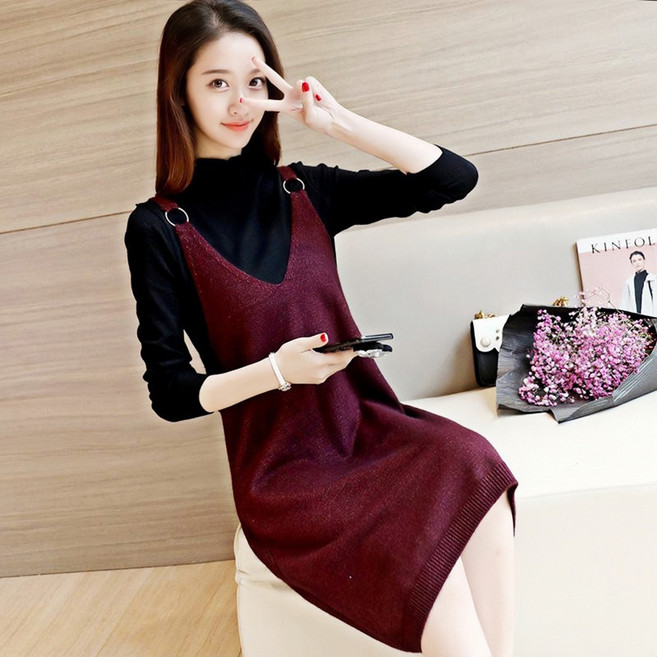 ROYALBELLE 여성 미디 멜빵 원피스 민소매 브이넥 부드러운 통기성 날씬한 컴포트 원피스 K090508
