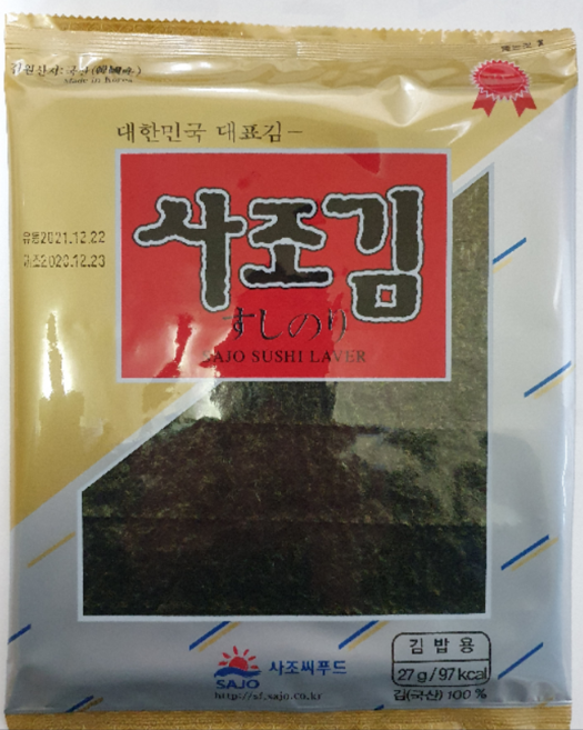 사조 김 27g 전장김 김밥용김 10매 1봉(마끼김), 1개