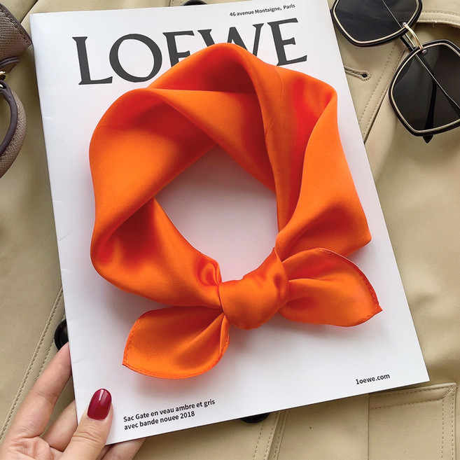 소액순색실크누에실크작은방목도리여춘추겨울그린포인트스카프얇은머플러