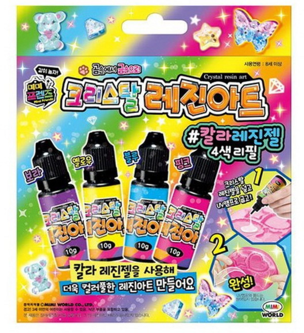 크리스탈 레진아트 칼라 레진젤 4색리필, 1개
