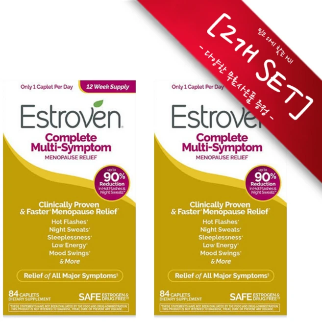 [정품 미국 직배송] 에스트로벤 갱년기 여성용 메노포즈 개선 84정-2개 Estroven Menopause 안면 홍조 폐경기 *사은품 증정*, 챱스틱(랜덤) 1개, 갱년기, 1세트, 168정 - 쿠팡