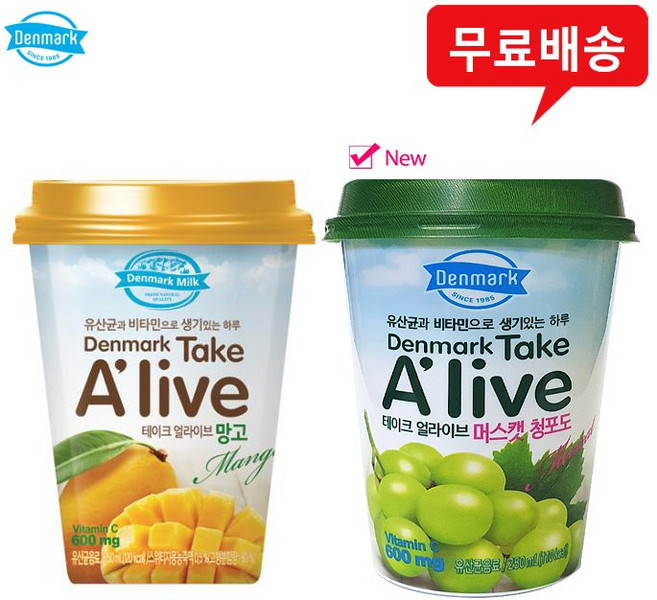 얼라이브 250mlx24컵(망고12+머스캣청포도12) 무배, 1세트