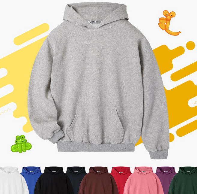 [GIVON] 기본 키즈 아동용 10color 특양면 라이트웨이트 레귤러핏 풀오버 후드티 / DCF800