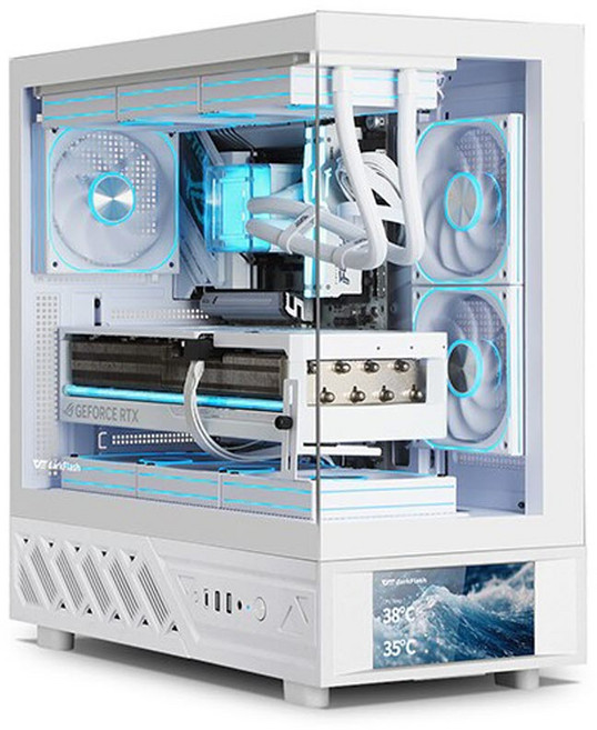 다크플래쉬 darkFlash DS950V ARGB 디스플레이 컴퓨터 PC 케이스 (화이트), 1개, DS950V ARGB 디스플레이 (화이트)