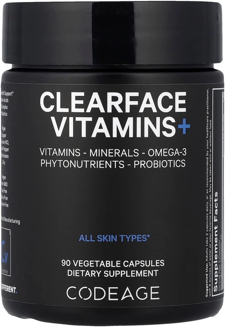 건강챙기세요 Codeage ClearFace Vitamins+ 베지 캡슐 90정 백살까지오래오래, CodeageClearFaceVitamins베지캡슐90, 1개 - 쿠팡