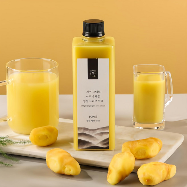 햇생강 그대로 착즙원액 무설탕 무첨가 100%생강원액 500ml 국산생강, 1개