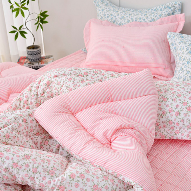 [알렌드리] 국산 꽃무늬 항균 옥수수솜 차렵이불