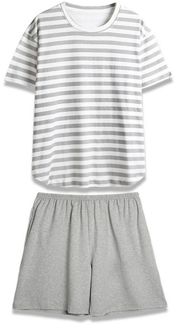 短袖睡衣套裝 附胸墊設計