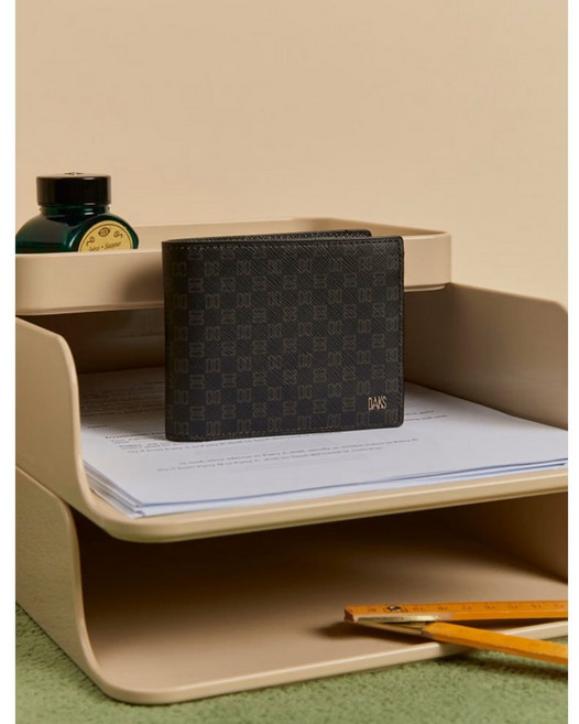 [닥스] 남성 반지갑 스테디셀러 브라운 DD로고 가죽 반지갑 (선물포장)