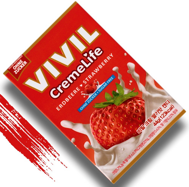 VIVIL 비빌캔디 딸기맛 44g 1박스 독일 무설탕 캔디, 1개