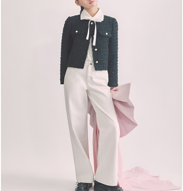 [국내백화점발송]빈폴 여성 바지 시그니처 스트레이트 데님 아이보리 팬츠