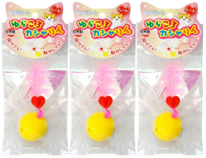 팻츠루트 카샤카샤 바스락바스락 고양이 장난감, 하트, 3개