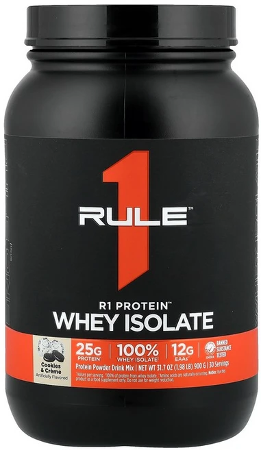 Rule One Proteins R1 단백질 파우더 드링크 믹스 쿠키 & 크림 900g(1.98lb) Proteins (룰 원 프로틴), 898.112 g, 1개, 900g - 쿠팡