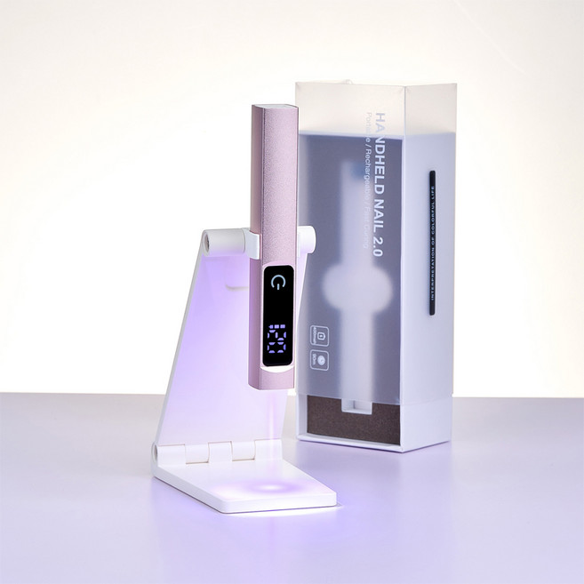 YINUO 휴대용 미니 젤네일 램프 LED램프 타이밍기능 거치대 포함 USB 충전 네일램프, 1개, 라이트 핑크