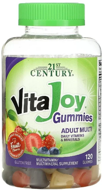 21세기센트리 비타조이 성인용 멀티비타민 멀티미네랄 구미젤리 과일 맛 120개, 1개 - 쿠팡
