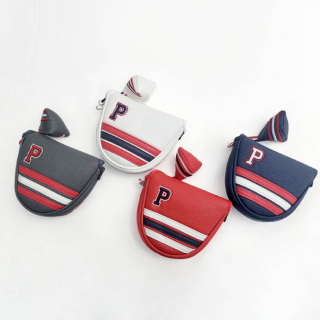 도담스포츠 슈프림 투볼형 퍼터커버 골프헤드커버, 레드, 1개