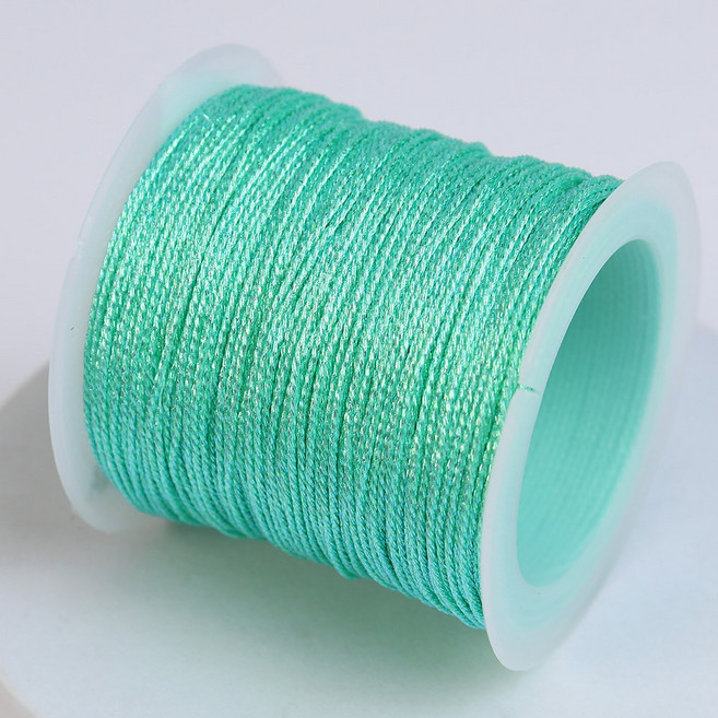 비즈공예 오로라 펄 폴리 끈 매듭 실 재료, D2814. 민트, 1개